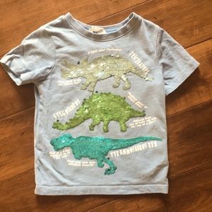 H & M toddler boys sequin Dino shirt